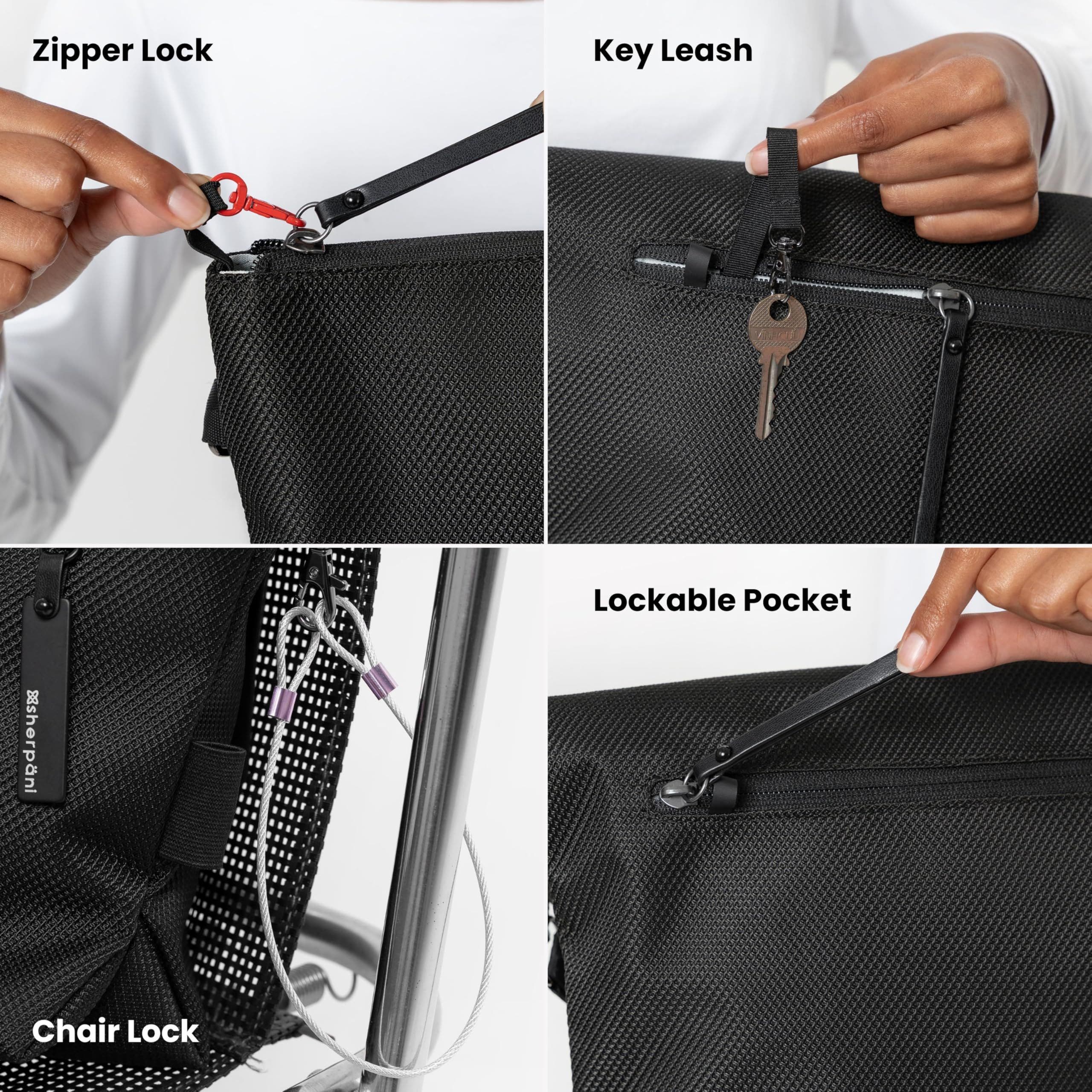 Sherpani Vale Anti-Theft Versatile Crossbody Bag, Fashion Tote Bag, Travel Shoulder Bag, Designer Handbag for Women, Carbon, Alternate, color, Carbon