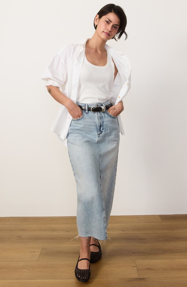 Marine Layer Cali Oversize Pima Cotton Poplin Button-Up Shirt, Alternate, color, White