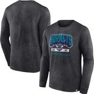 FANATICS Men's Fanatics Branded Heather Charcoal Charlotte Hornets Front Court Press Snow Wash Long Sleeve T-Shirt