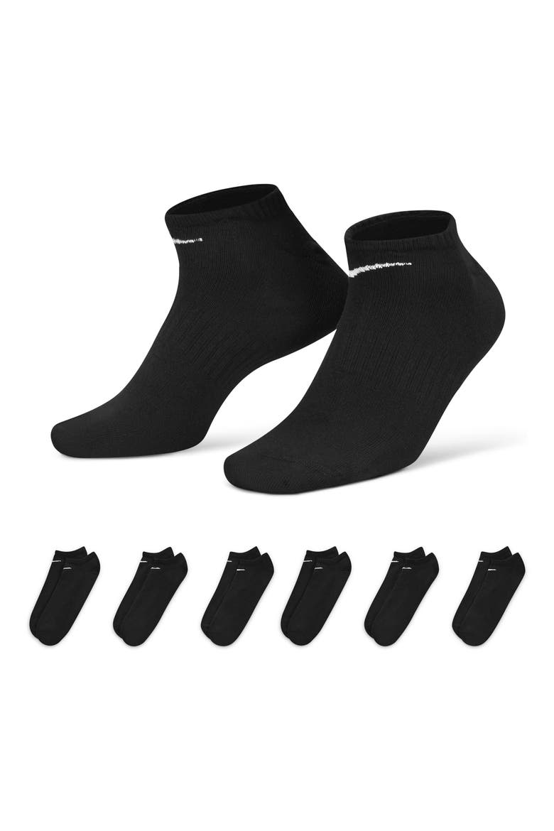 Everyday 6-Pack Lightweight Low Cut Socks, Alternate, color, BLACK/WHITE