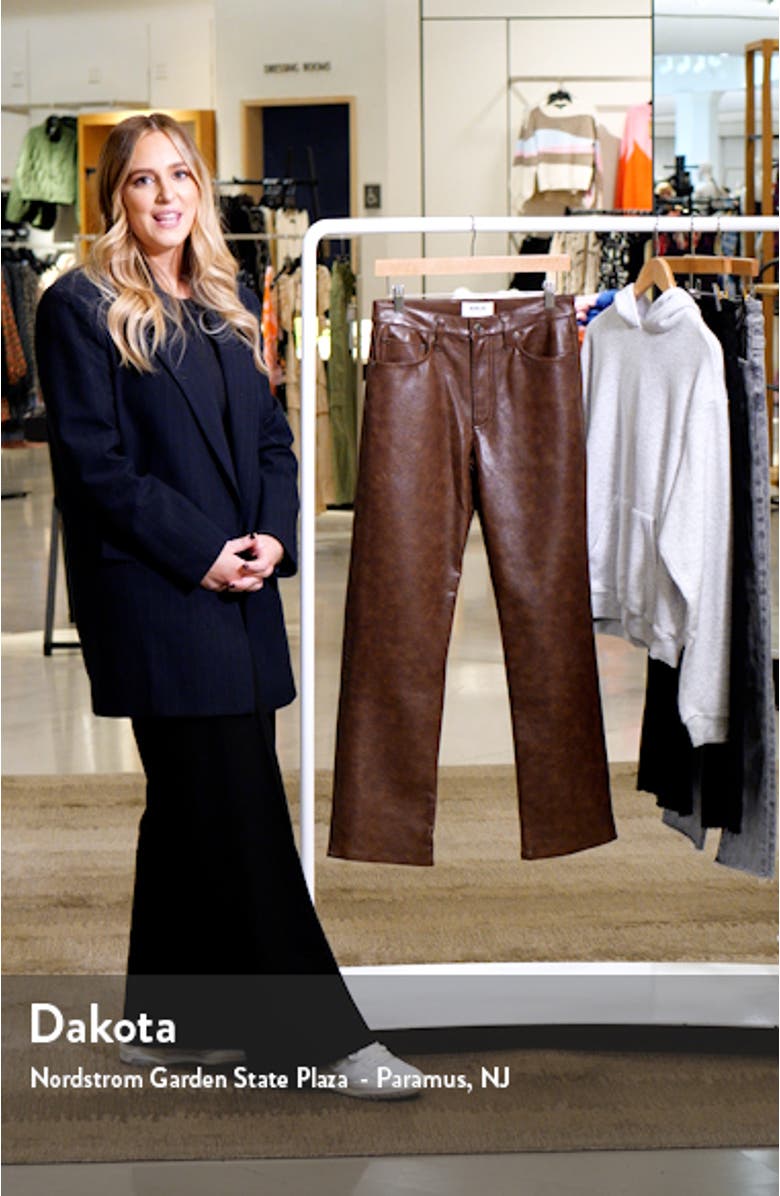 Sloane High Waist Straight Leg Recycled Leather Pants, sales video thumbnail