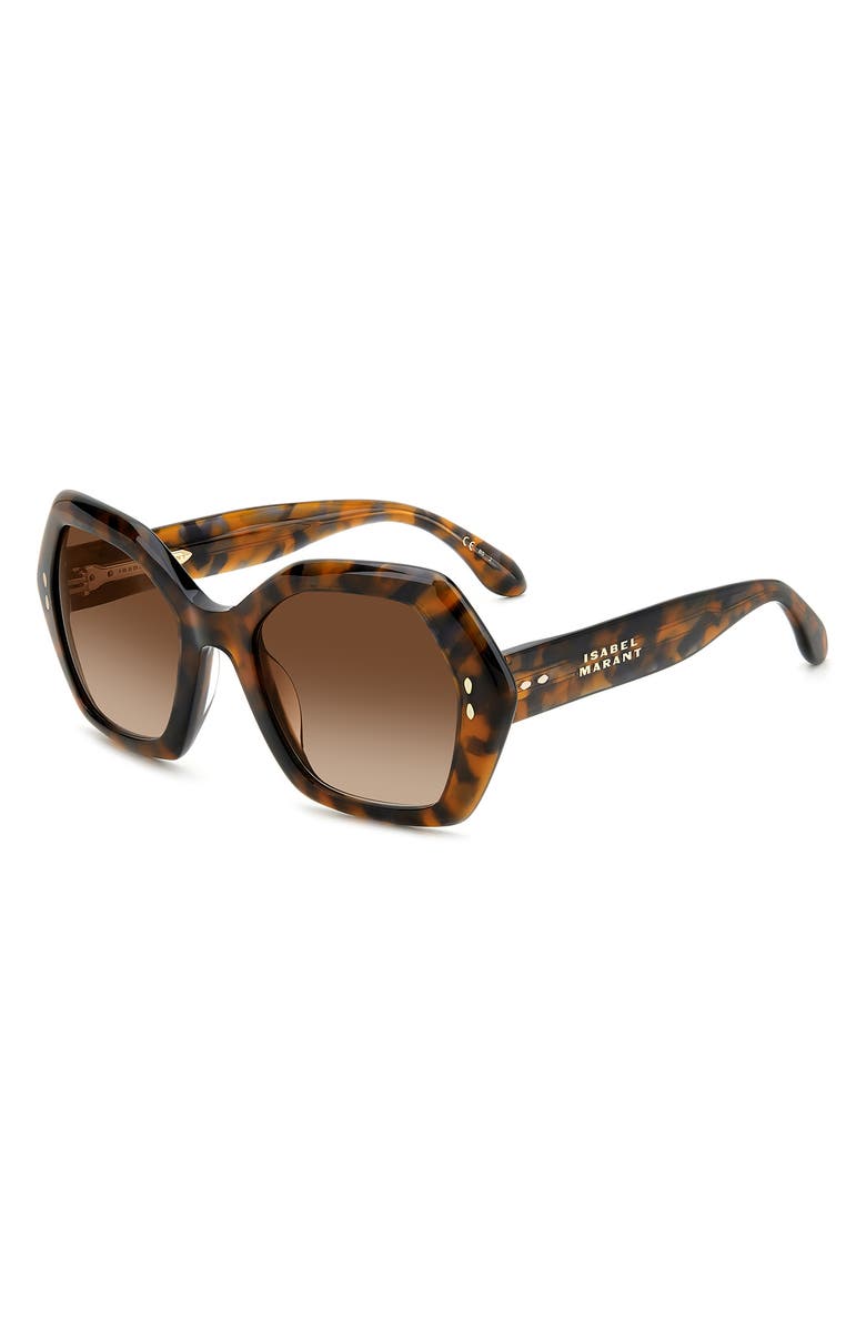 Isabel Marant 53mm Square Sunglasses, Alternate, color, Brown Havana