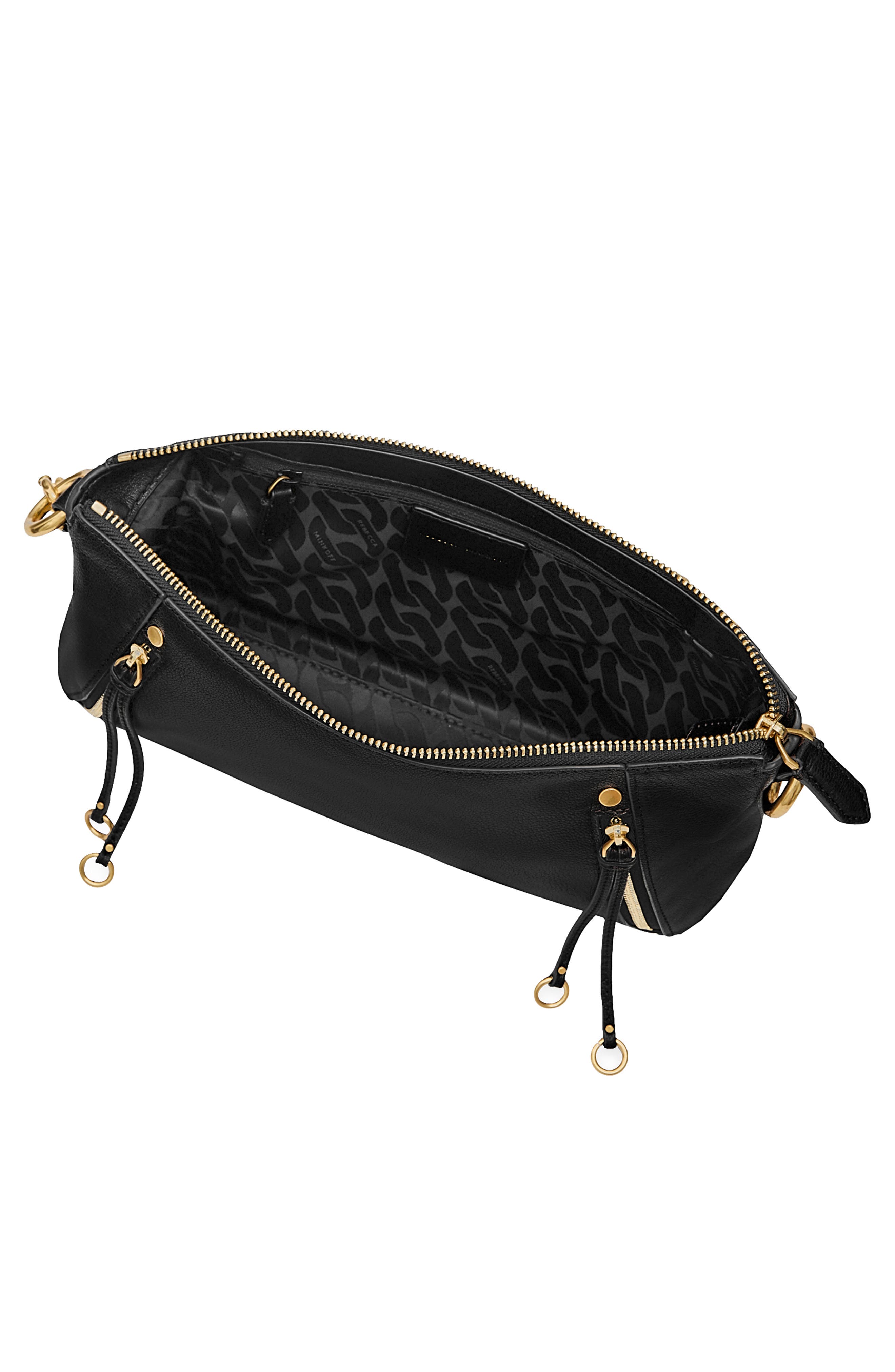 Rebecca Minkoff Small Rivington Leather Shoulder Bag, Alternate, color, Black