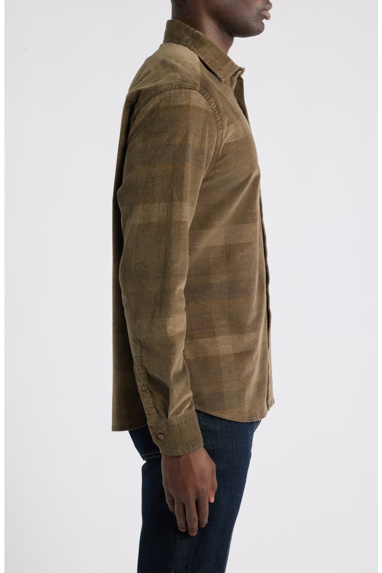 Daban Long Sleeve Stretch Cotton Button Up Shirt, Alternate, color, BROWN