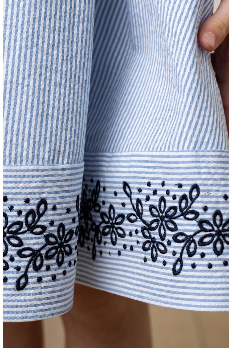 Girls' Organic Embroidered Special Sundress, Kids, Alternate, color, Blue Seersucker