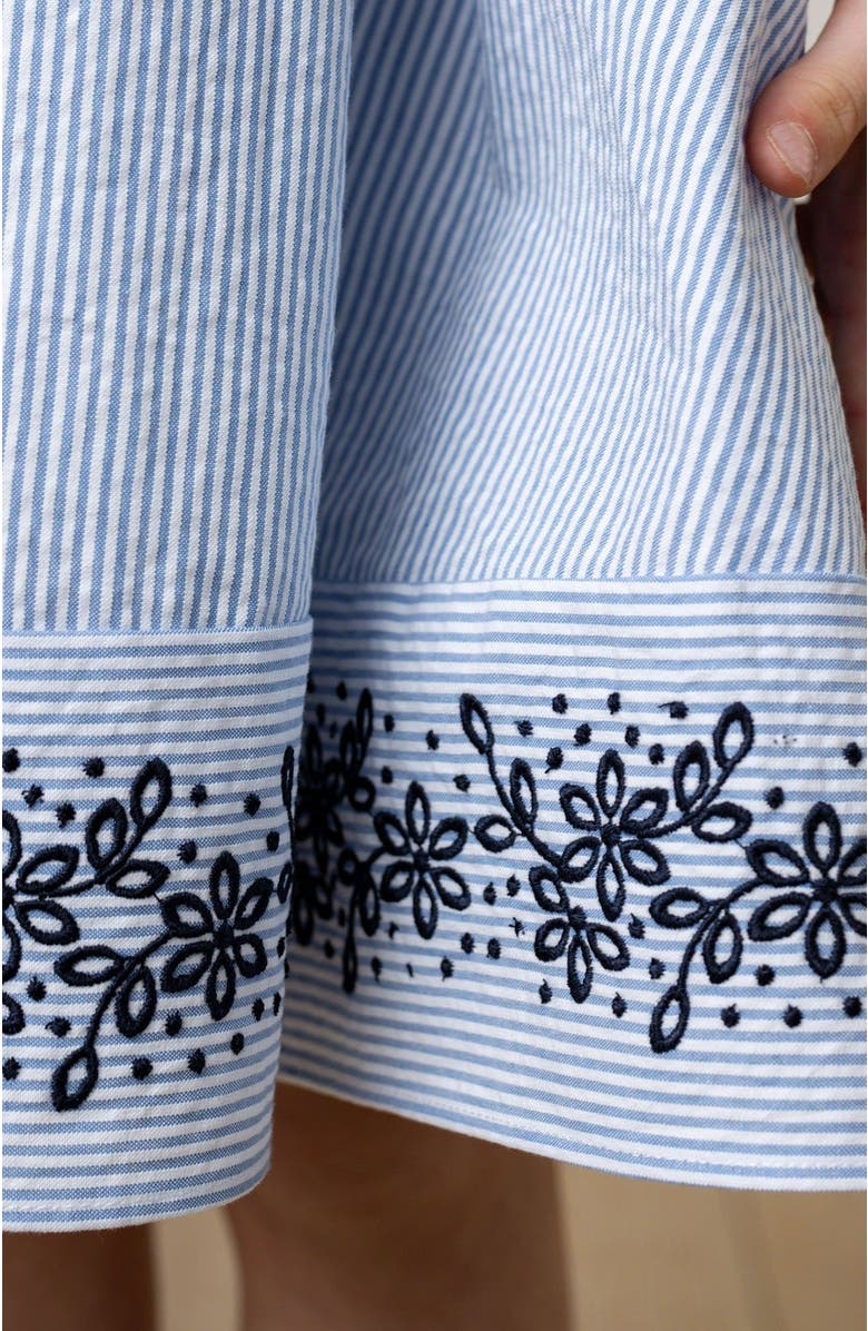 Hope 
Henry Girls
 Organic Embroidered Special Sundress, Kids, Alternate, color, Blue Seersucker