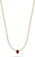 SPHERA MILANO 14K Gold Vermeil CZ Teardrop Pendant Necklace