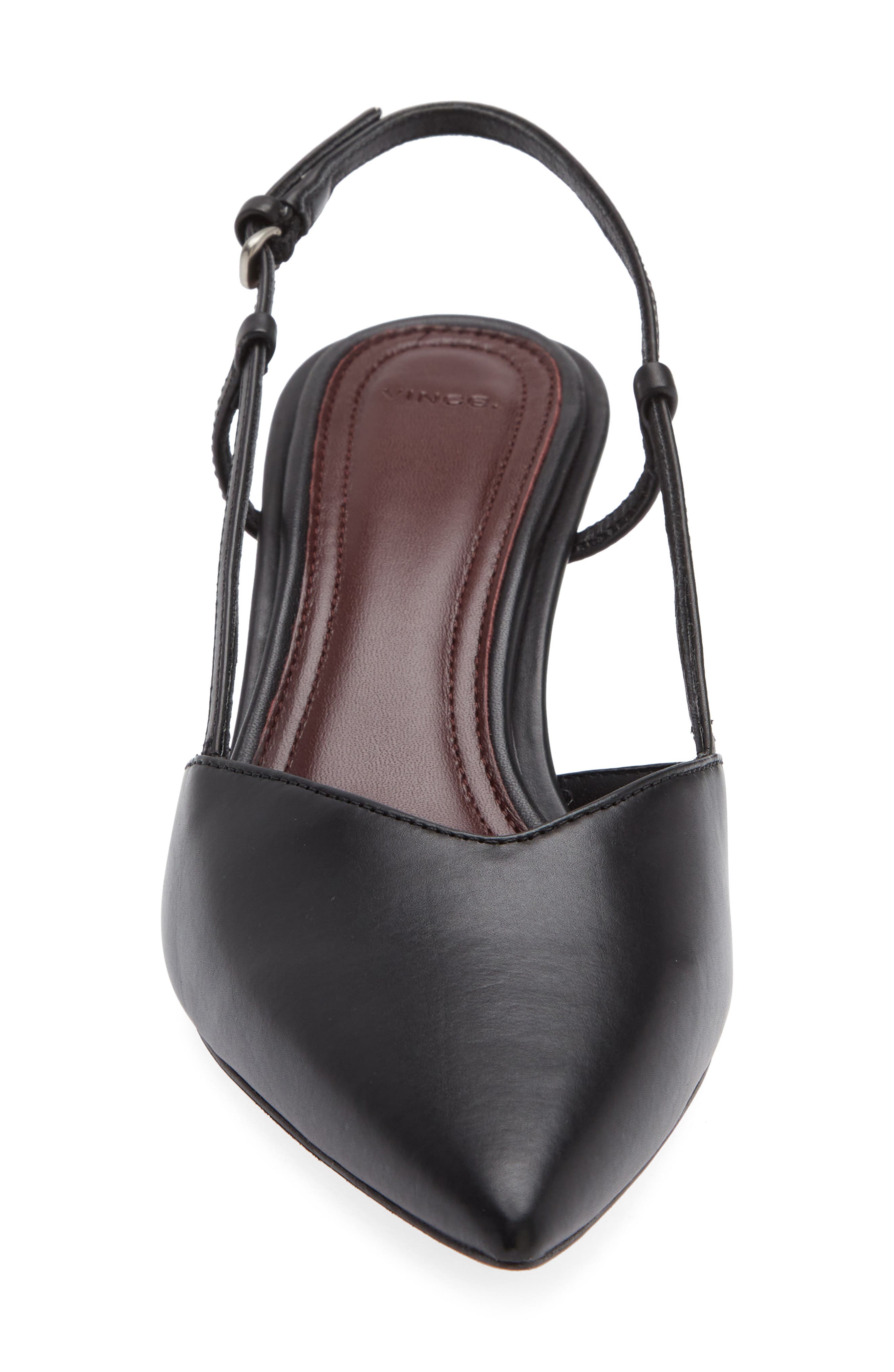 Vince Levvy Slingback Pointed Toe Kitten Heel Pump, Alternate, color, Black