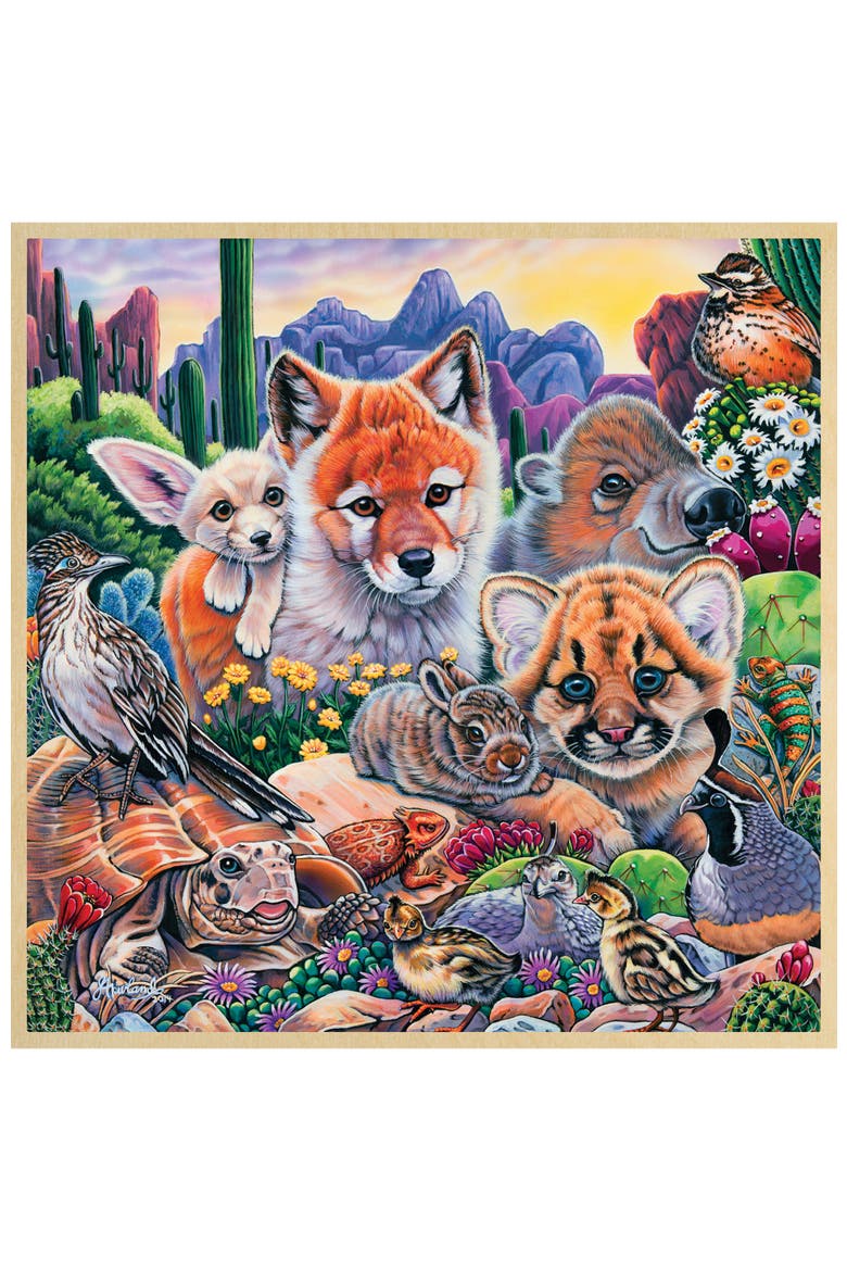 Desert Friends 48 Piece Wood Puzzle, Alternate, color, Multicolor