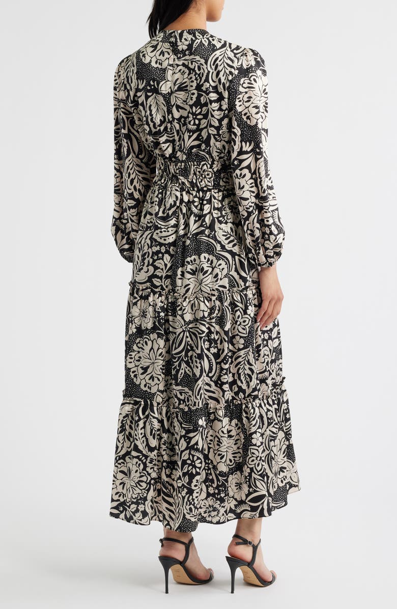 Two-Tone Long Sleeve Maxi Dress