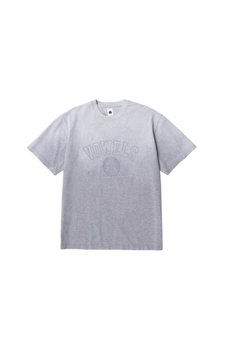 vowels Faded Collegiate Tee, Main, color, Grey Heather