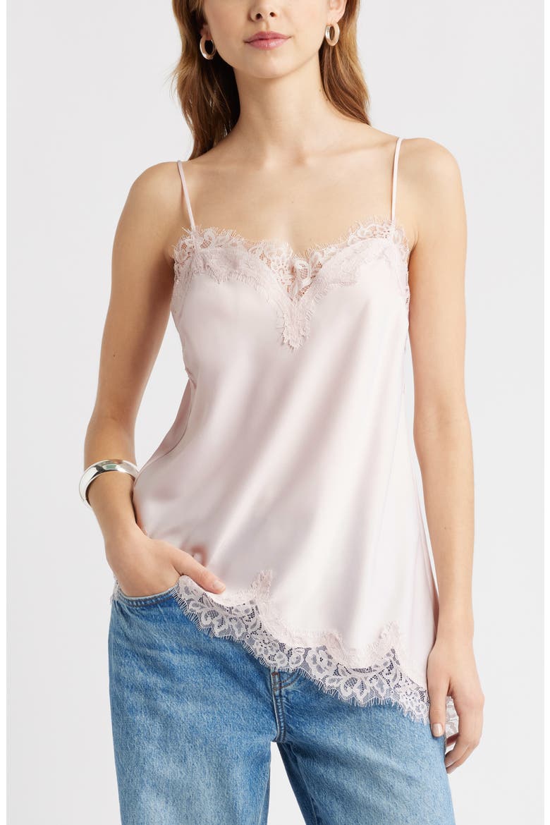 Open Edit Lace Trim Satin Camisole (Women) | Nordstrom