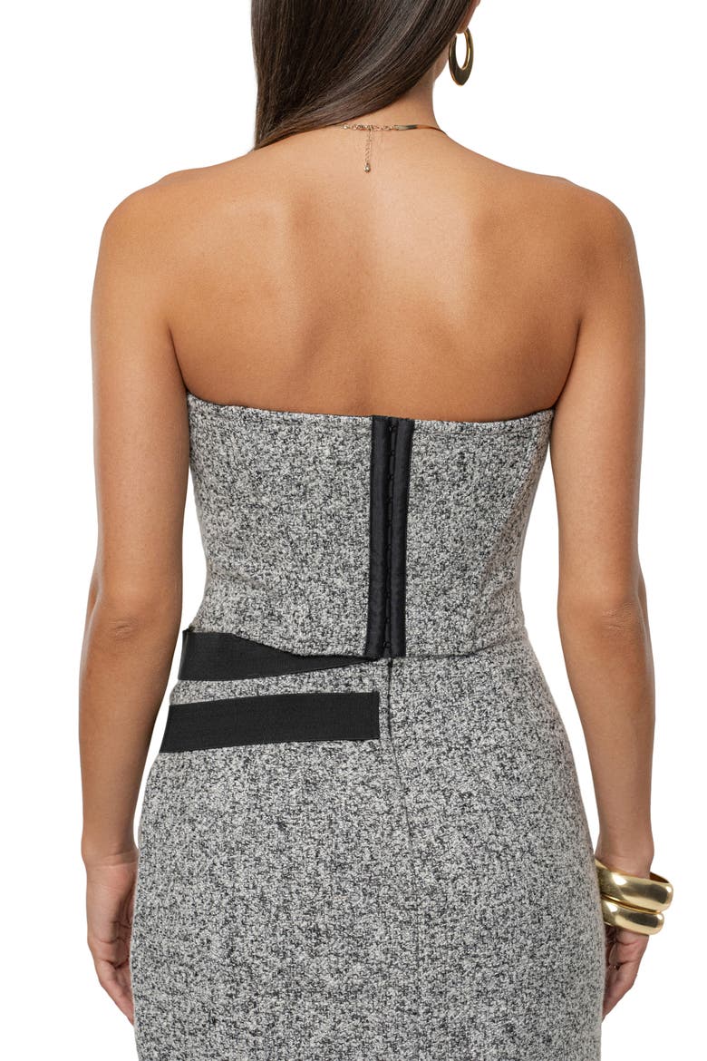 All You Need Strapless Tweed Top, Alternate, color, GRAY