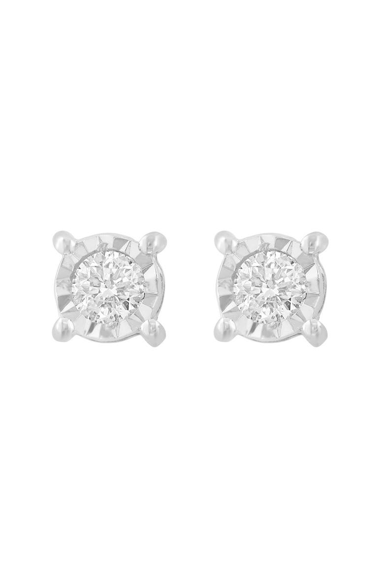 Diamond Stud Earrings, Alternate, color, SILVER/ DIAMOND