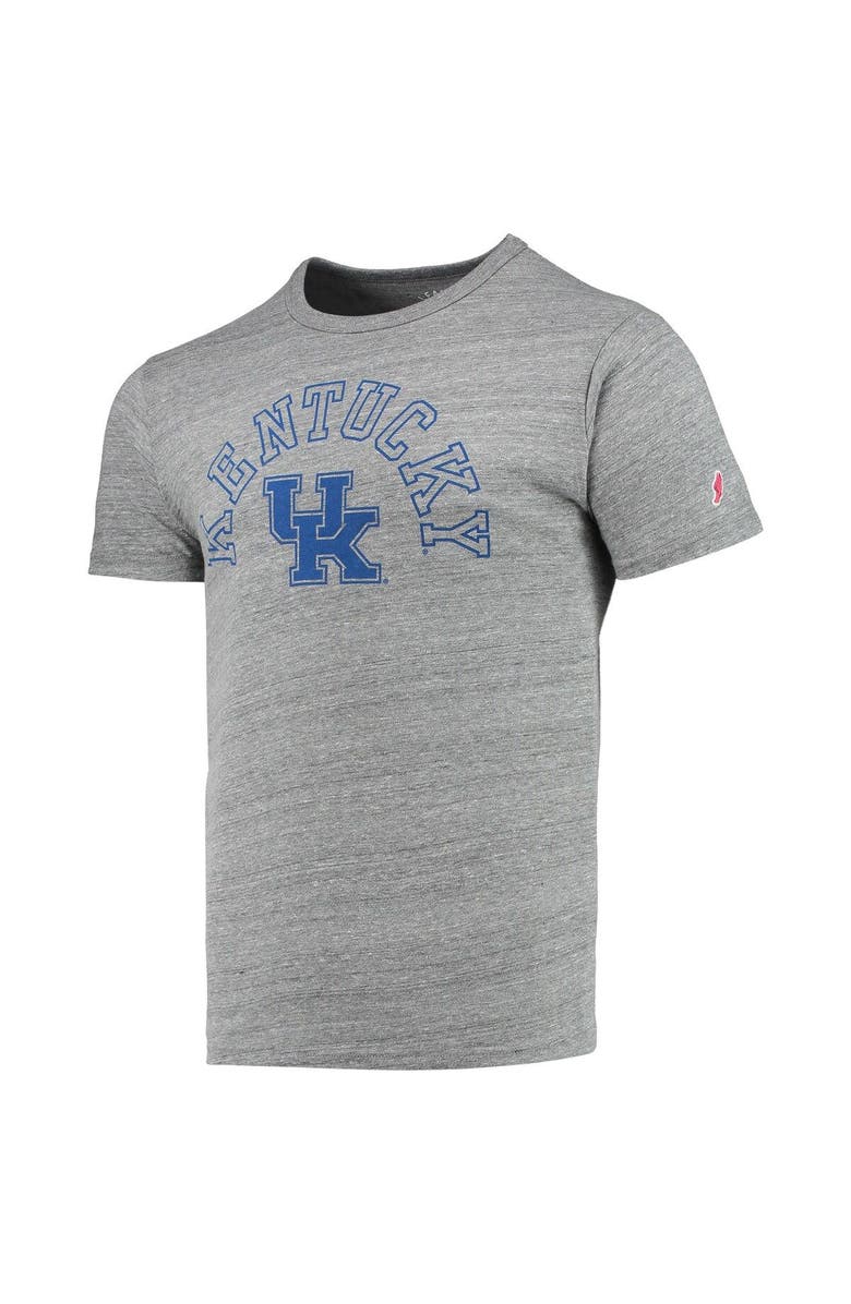LEAGUE COLLEGIATE WEAR Men's League Collegiate Wear Heathered Gray Kentucky Wildcats Tide Seal Nuevo Victory Falls Tri-Blend T-Shirt, Alternate, color,