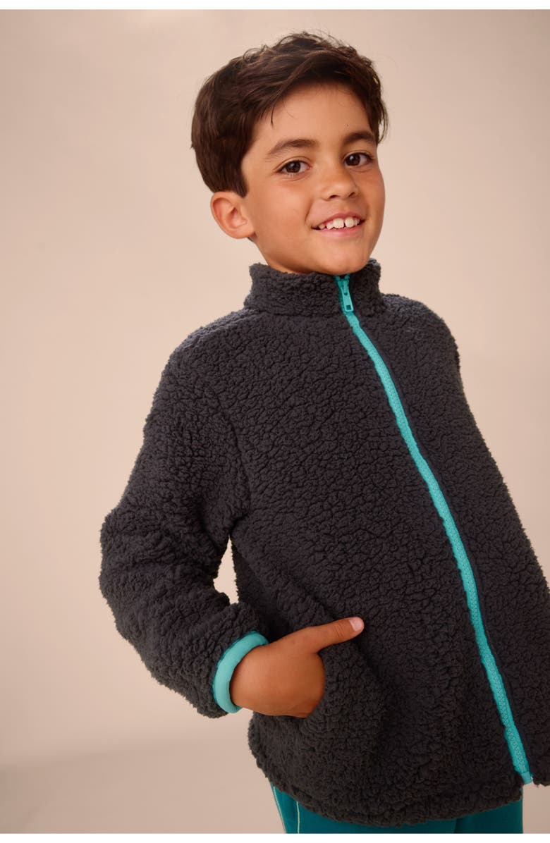 Tea Collection Teddy Fleece Zip Up Jacket, Alternate, color, 