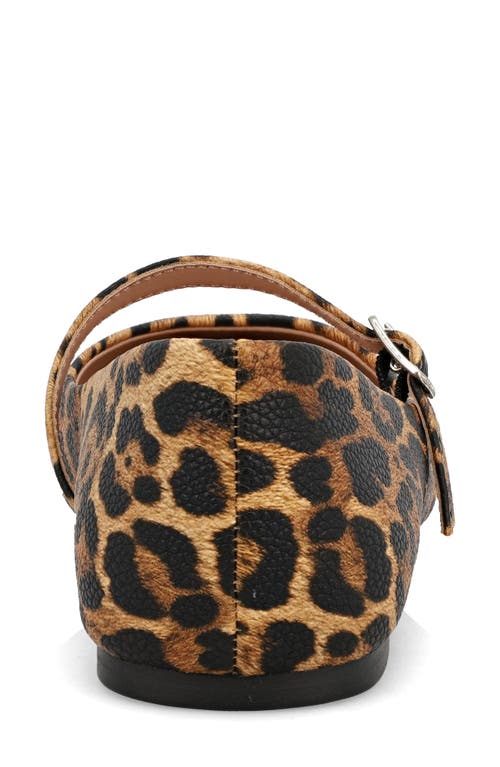 Mia Aviba Mary Jane Pointed Toe Flat In Leopard Print