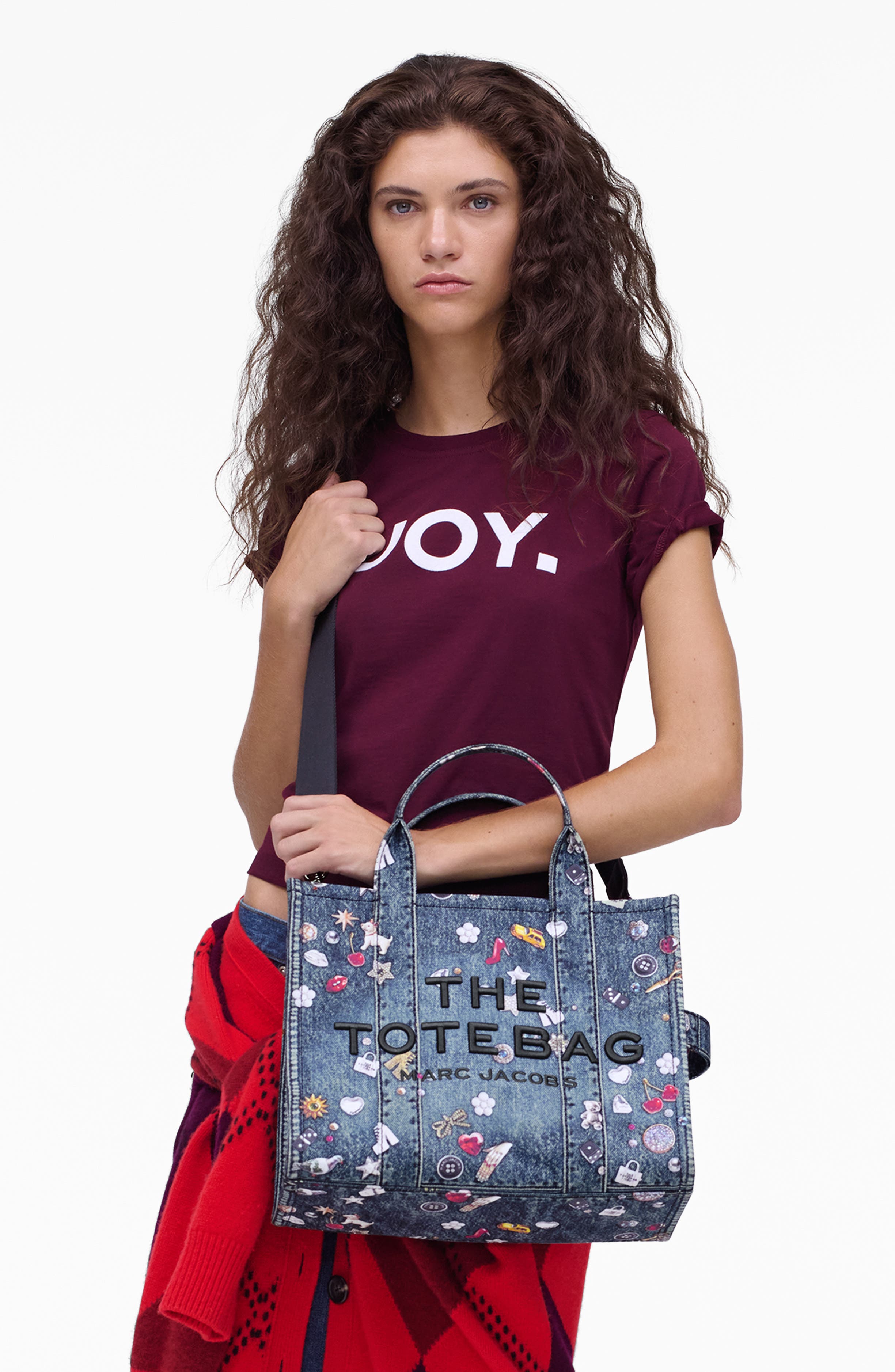 Marc Jacobs The Trompe l
Oeil Trinket Canvas Medium Tote Bag, Alternate, color, Medium Wash Multi