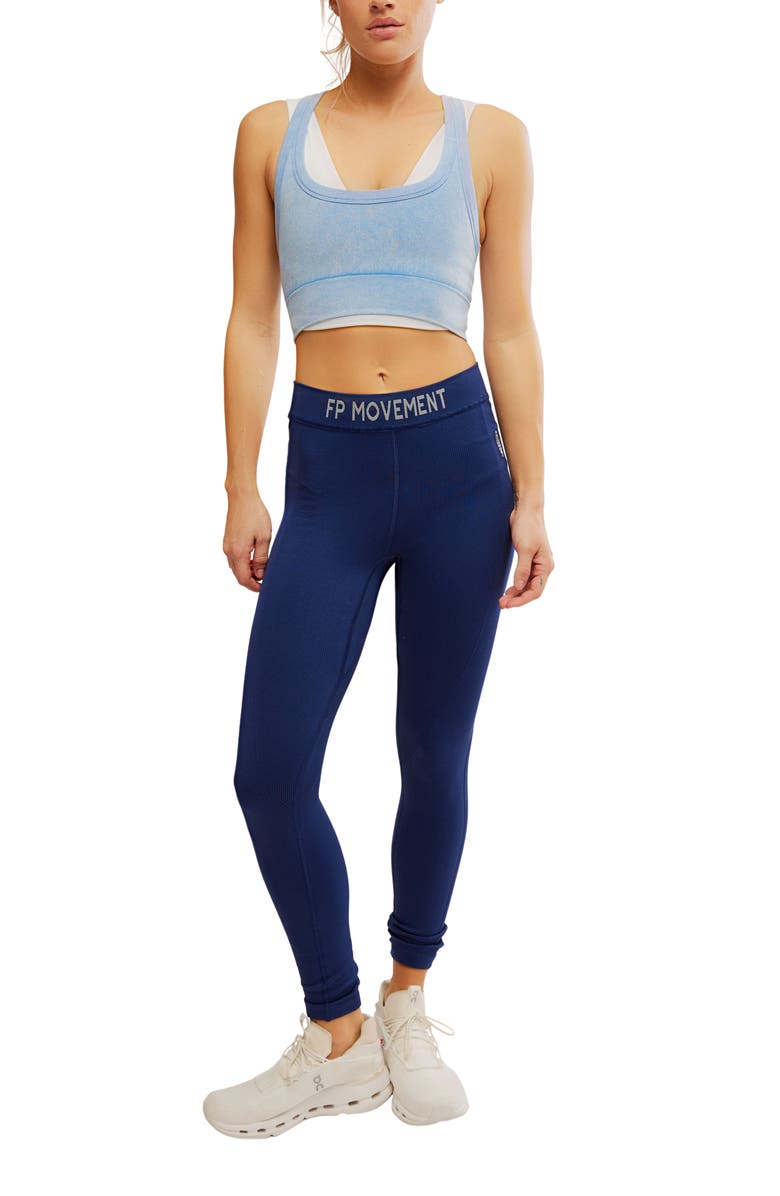 Free People FP Movement Long Haul Leggings, Alternate, color, Black Grape