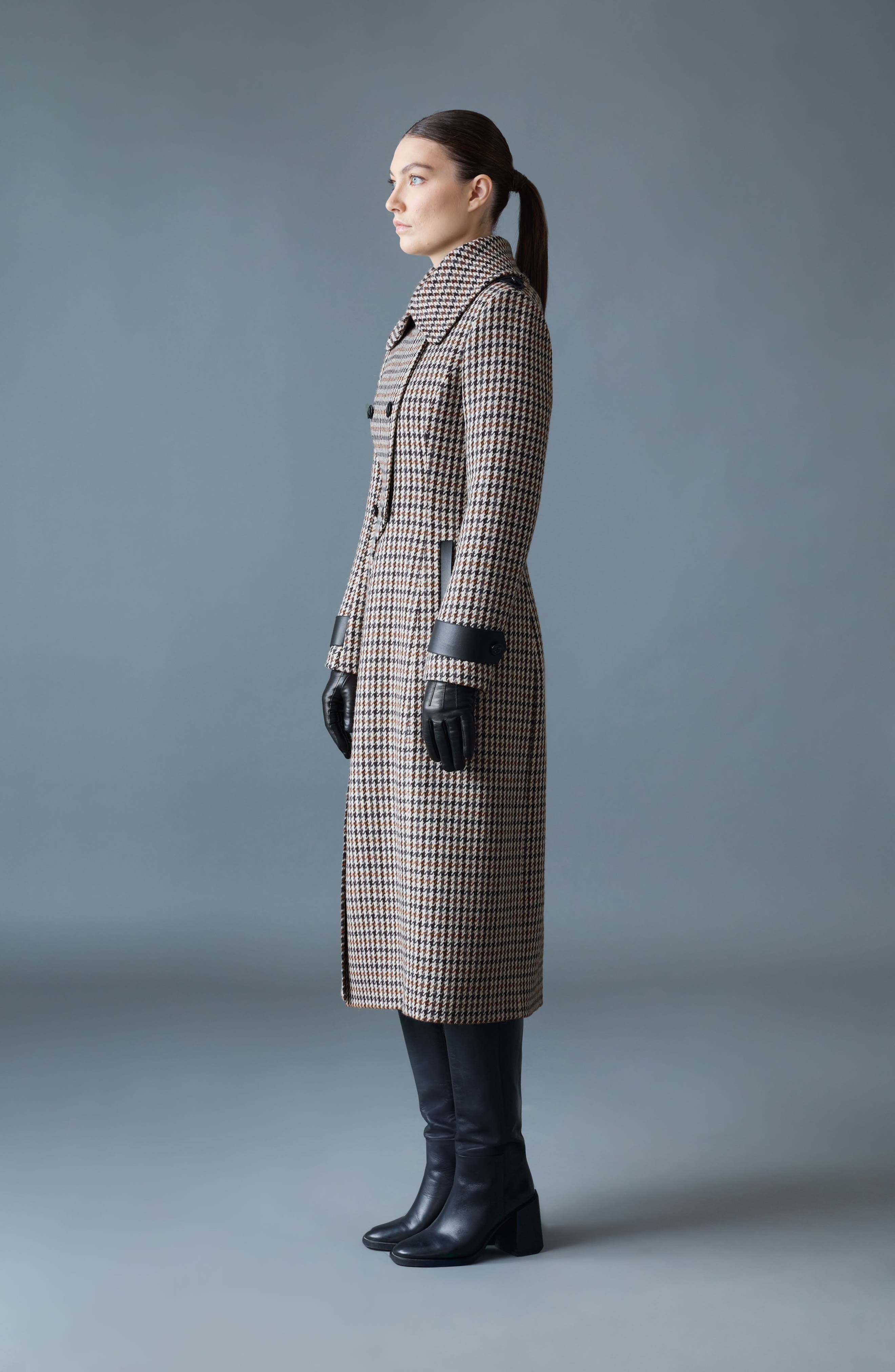 Elodie Houndstooth Double Breasted Coat - image 2