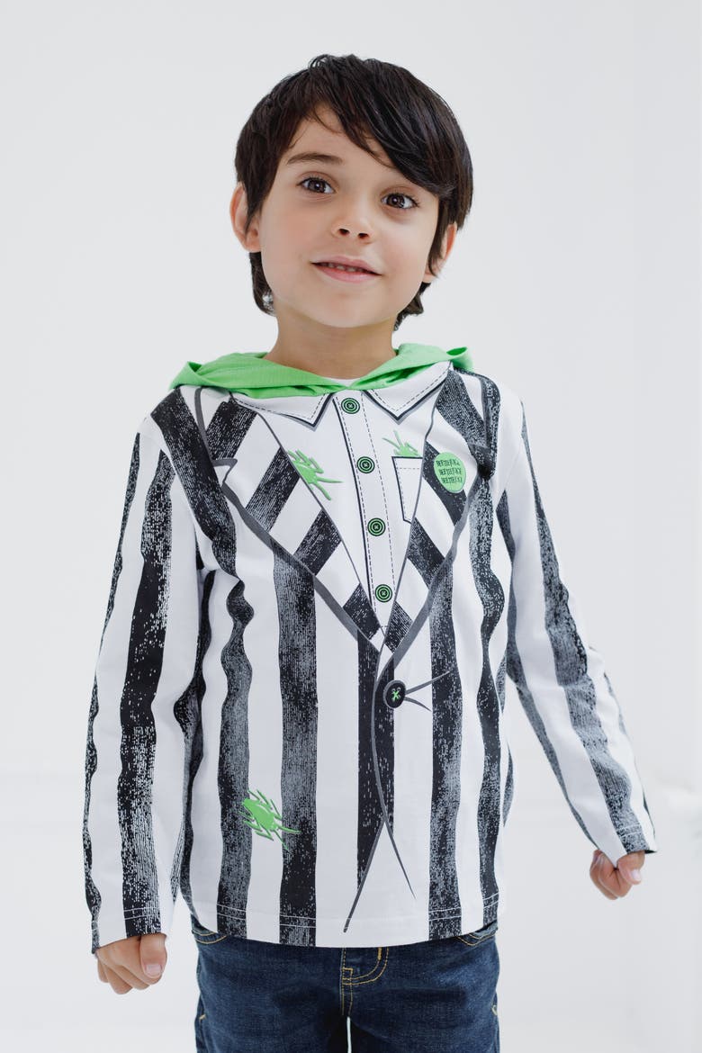 Pullover Hoodie, Alternate, color, Green Black Stripe