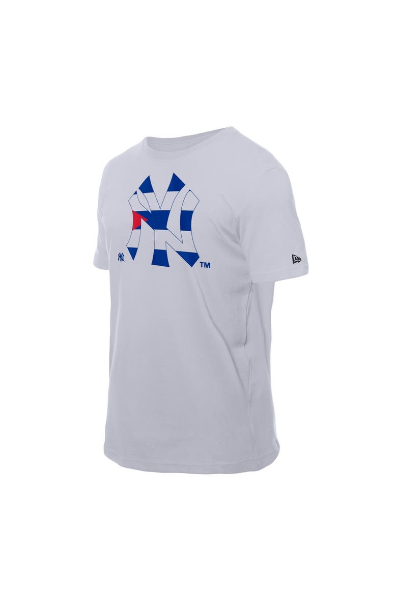 New Era Men's New Era White New York Yankees Cuban Flag Logo T-Shirt, Alternate, color, White