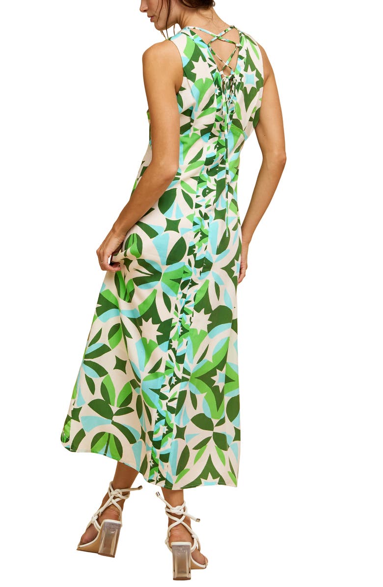 CIEBON Coralie Print Sleeveless Maxi Dress, Alternate, color, Green Multi
