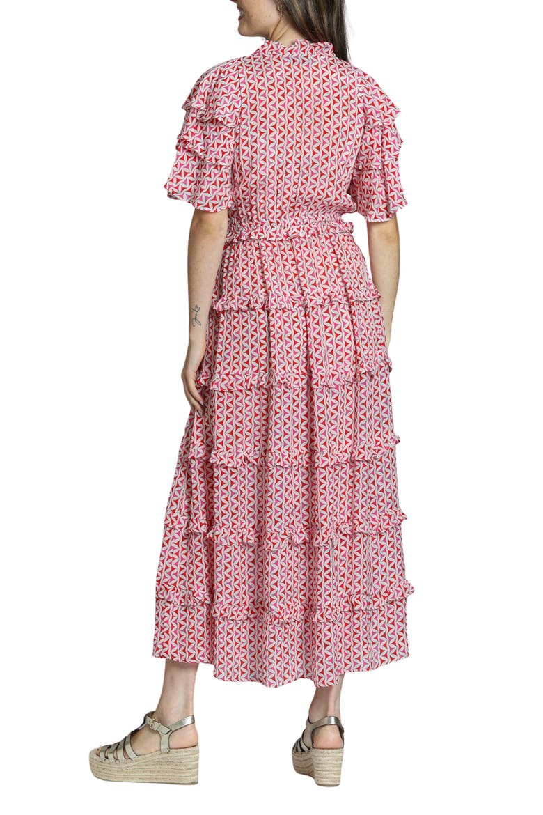 Tiered Ruffle Maxi Dress, Alternate, color, RED MULTI
