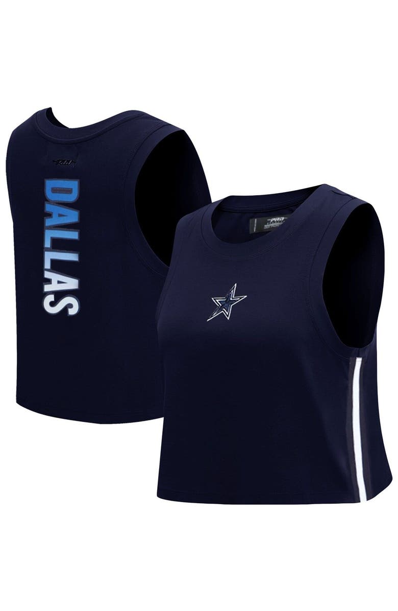 PRO STANDARD Women's Pro Standard Navy Dallas Cowboys Ombre Wordmark Classic Cropped Tank Top, Main, color, Navy