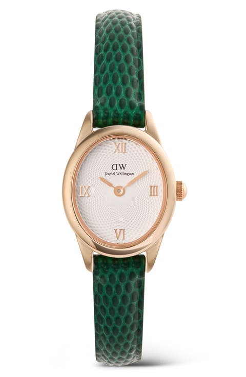 Ophelia Mini Leather Strap Watch, 22mm x 25.5mm