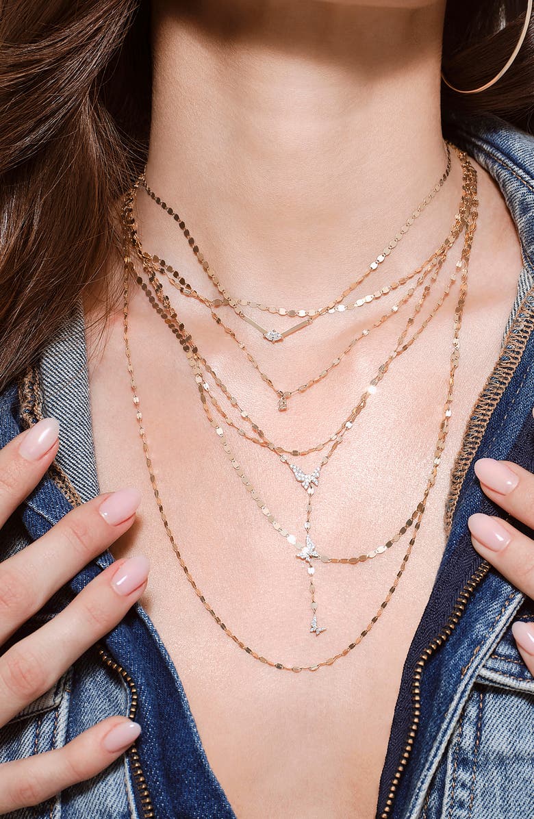 LANA 14K Gold Butterfly Y-Necklace, Alternate, color, 14K Yellow Gold