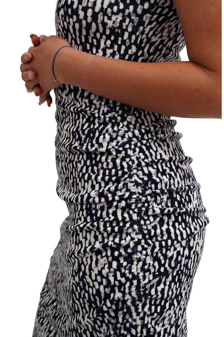 Printed Rib Cap Sleeve Dress, Alternate, color, KALI PRINT