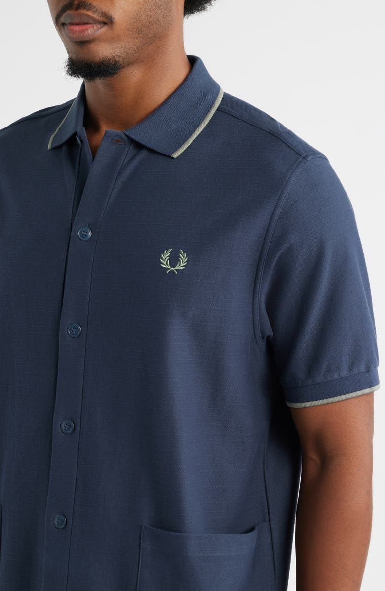 Fred Perry Cotton Piqué Polo, Alternate, color, Dark Airforce