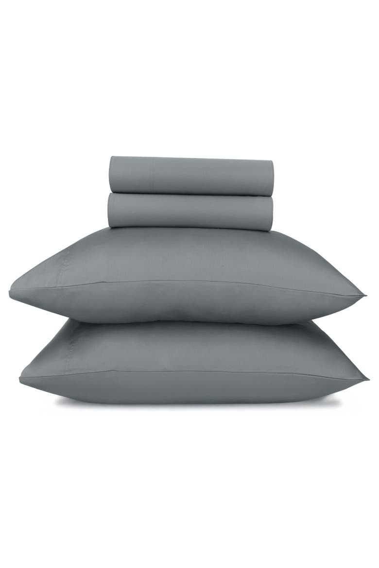 Signature Comfort 100% Egyptian Cotton Soft Sateen Sheet Set, Main, color, Grey