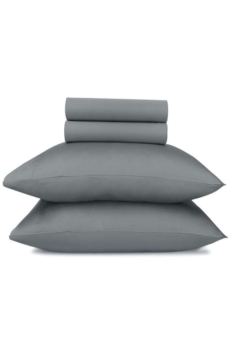 CALIFORNIA DESIGN DEN Signature Comfort 100% Egyptian Cotton Soft Sateen Sheet Set, Main, color, Grey