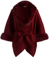 Alice + Olivia Joanne Wool Coat with Faux Fur Trim