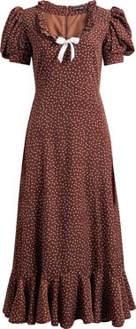 Sister Jane Knick Knack Ruffle Puff Sleeve Maxi Dress