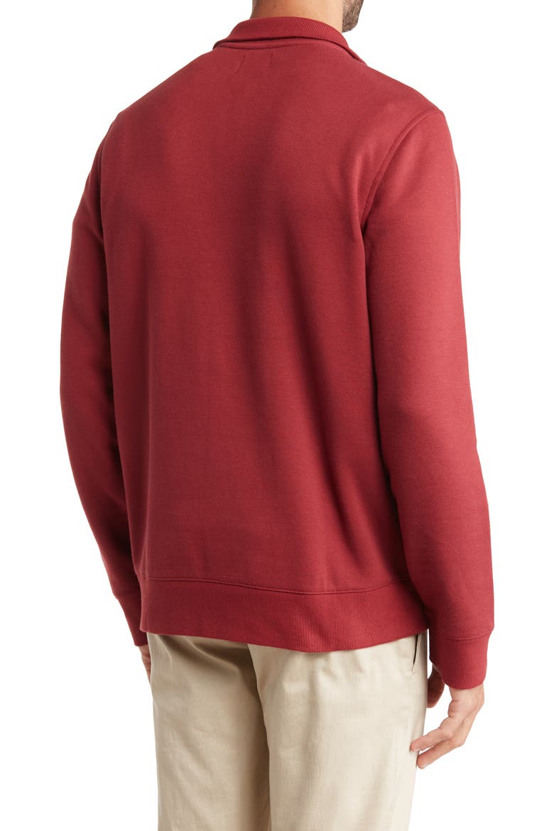 Piqué Knit Half Zip Sweatshirt, Alternate, color, DARK RED