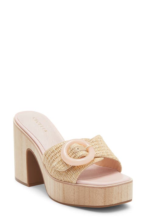 Charlie Buckle Platform Slide Sandal (Women)