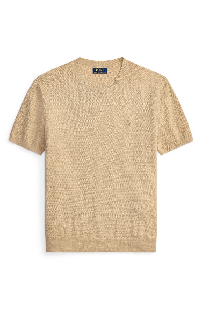 Polo Ralph Lauren Textured Seed Stitch Cotton & Linen Sweater, Alternate, color, Dune Tan