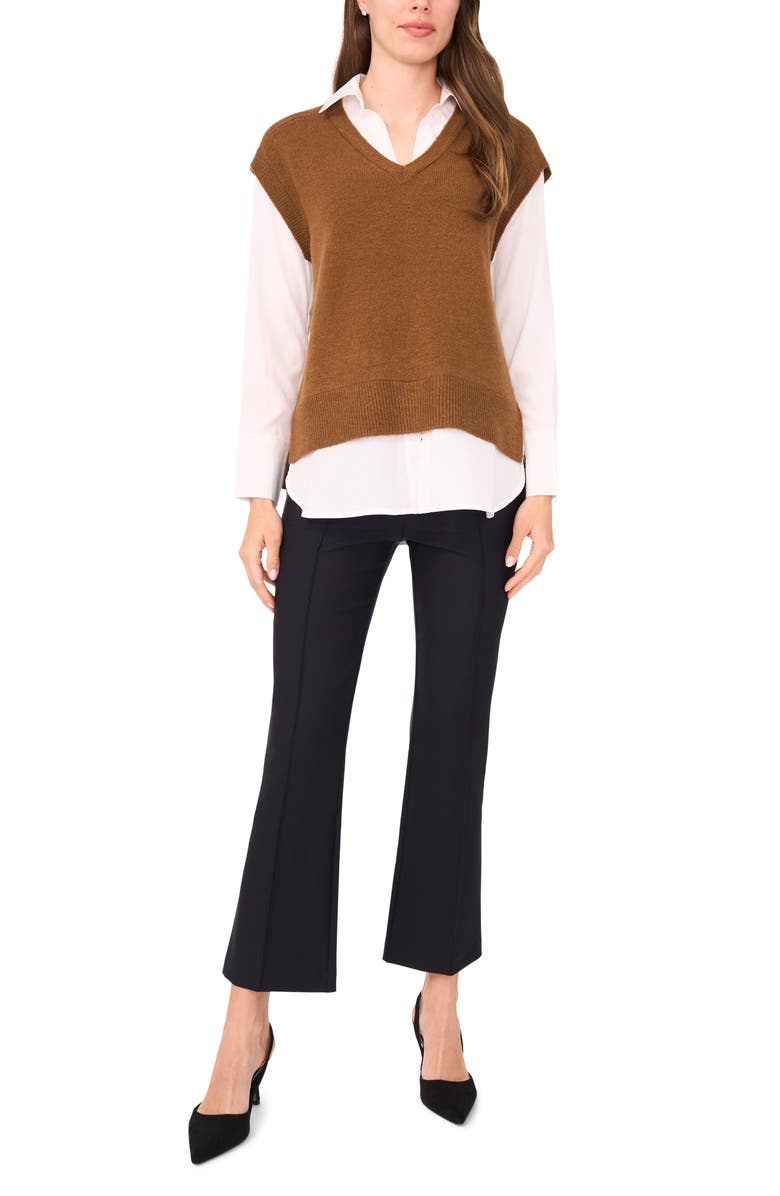 Layered Look Sweater Vest