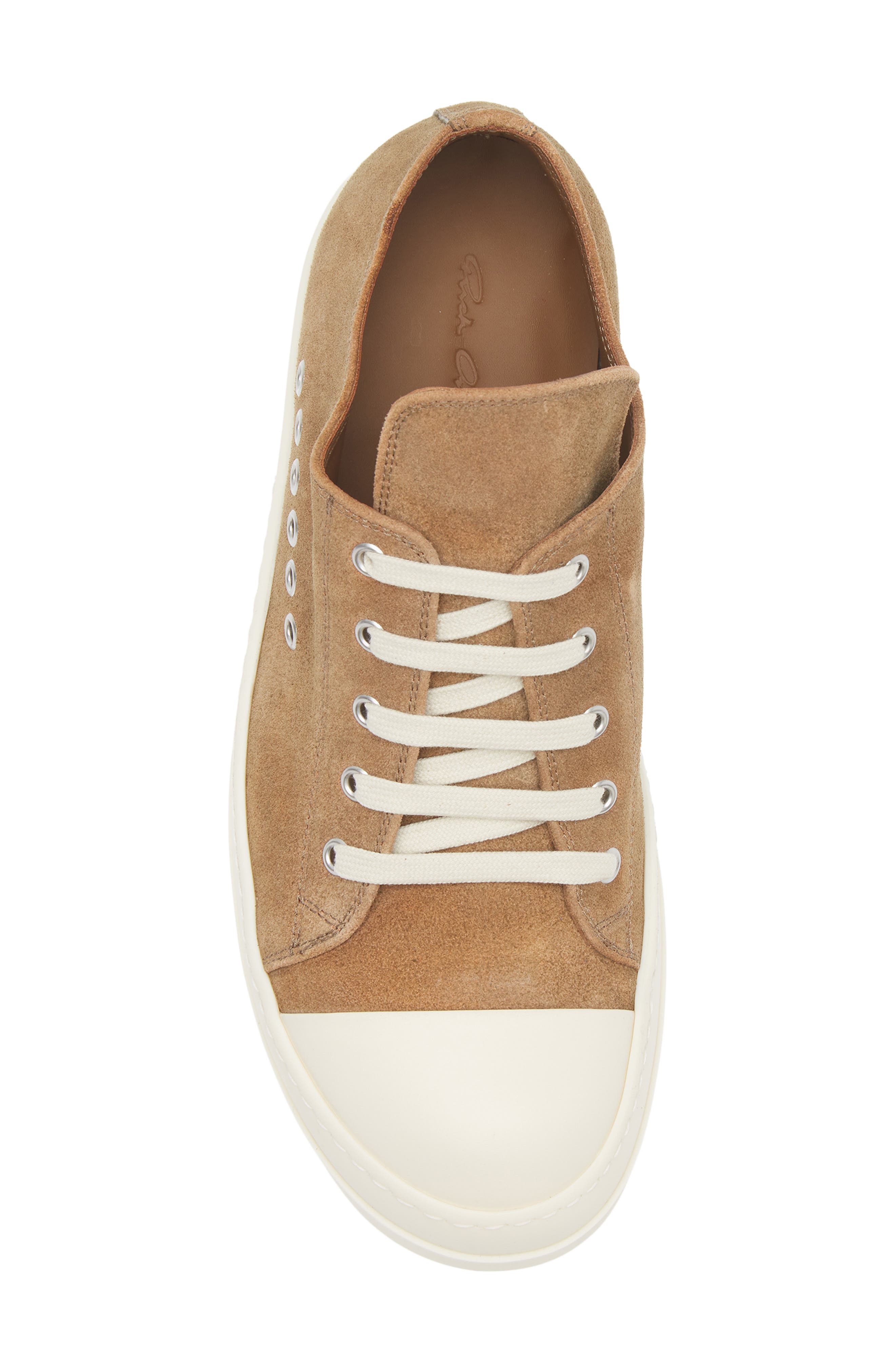Rick Owens Low Top Sneaker, Alternate, color, Sumi Brown/ Milk/ Milk