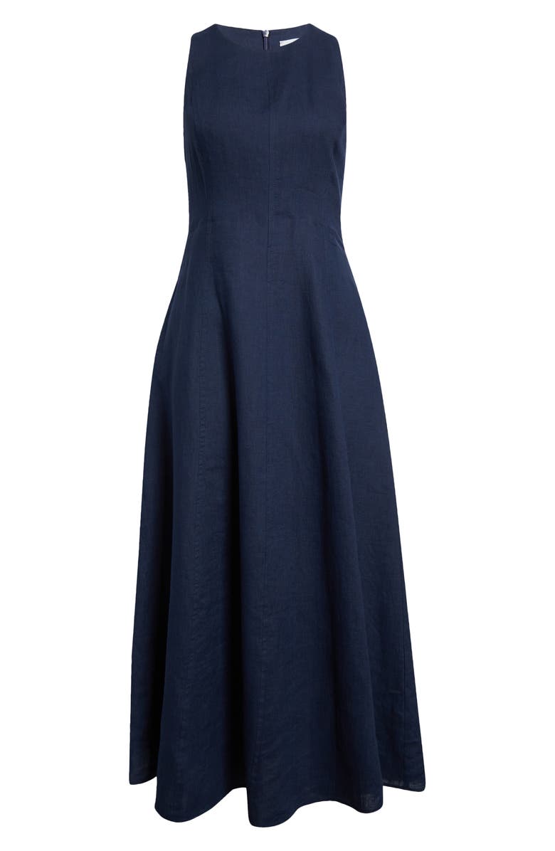 Eleventy Sleeveless Linen Dress, Alternate, color, Dark Blue