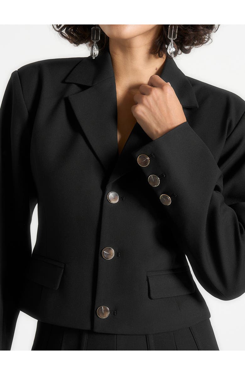 Manière De Voir Prisca Tailored Cropped Blazer, Alternate, color, Black