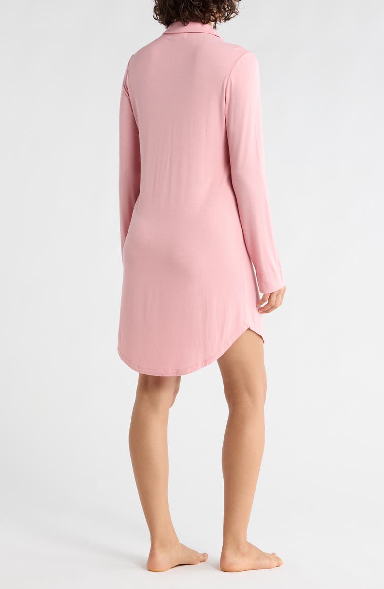 NORDSTROM RACK Tranquility Button Front Nightshirt, Alternate, color, Pink Beauty Twin Hearts