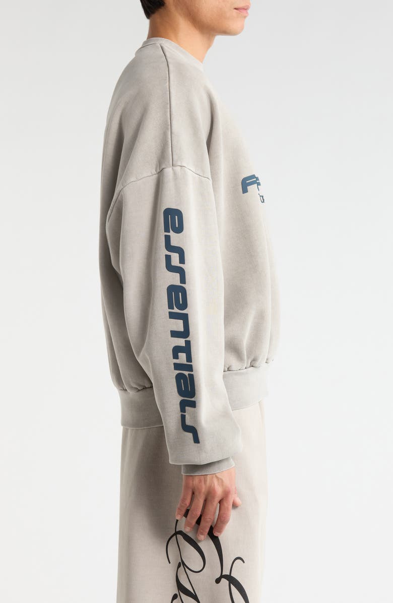 Fear of God Essentials Logo Graphic Print Relaxed Sweatshirt, Alternate, color, Smoke Grey