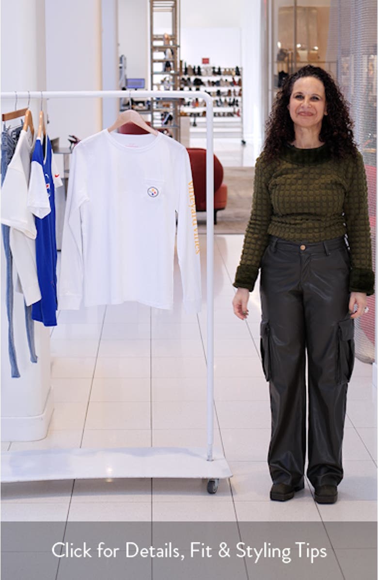 Women's Vineyard Vines White Pittsburgh Steelers Helmet Long Sleeve T-Shirt, sales video thumbnail