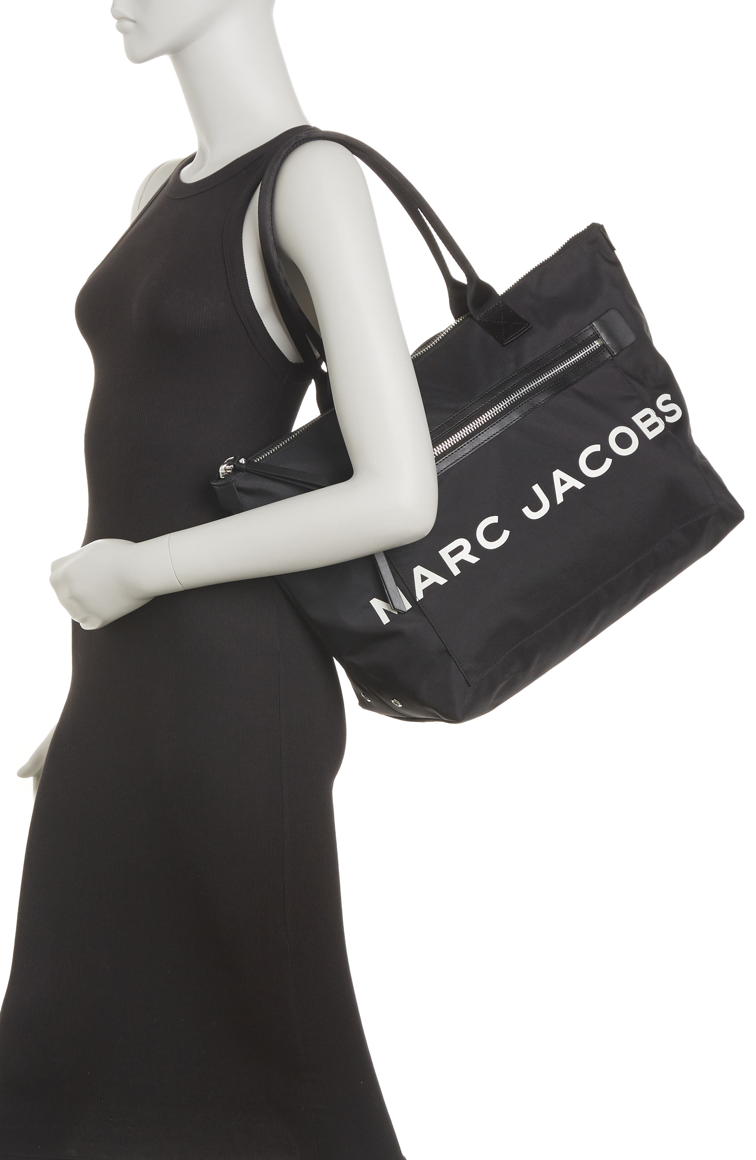 Marc Jacobs Zip Logo Tote Bag, Alternate, color, 