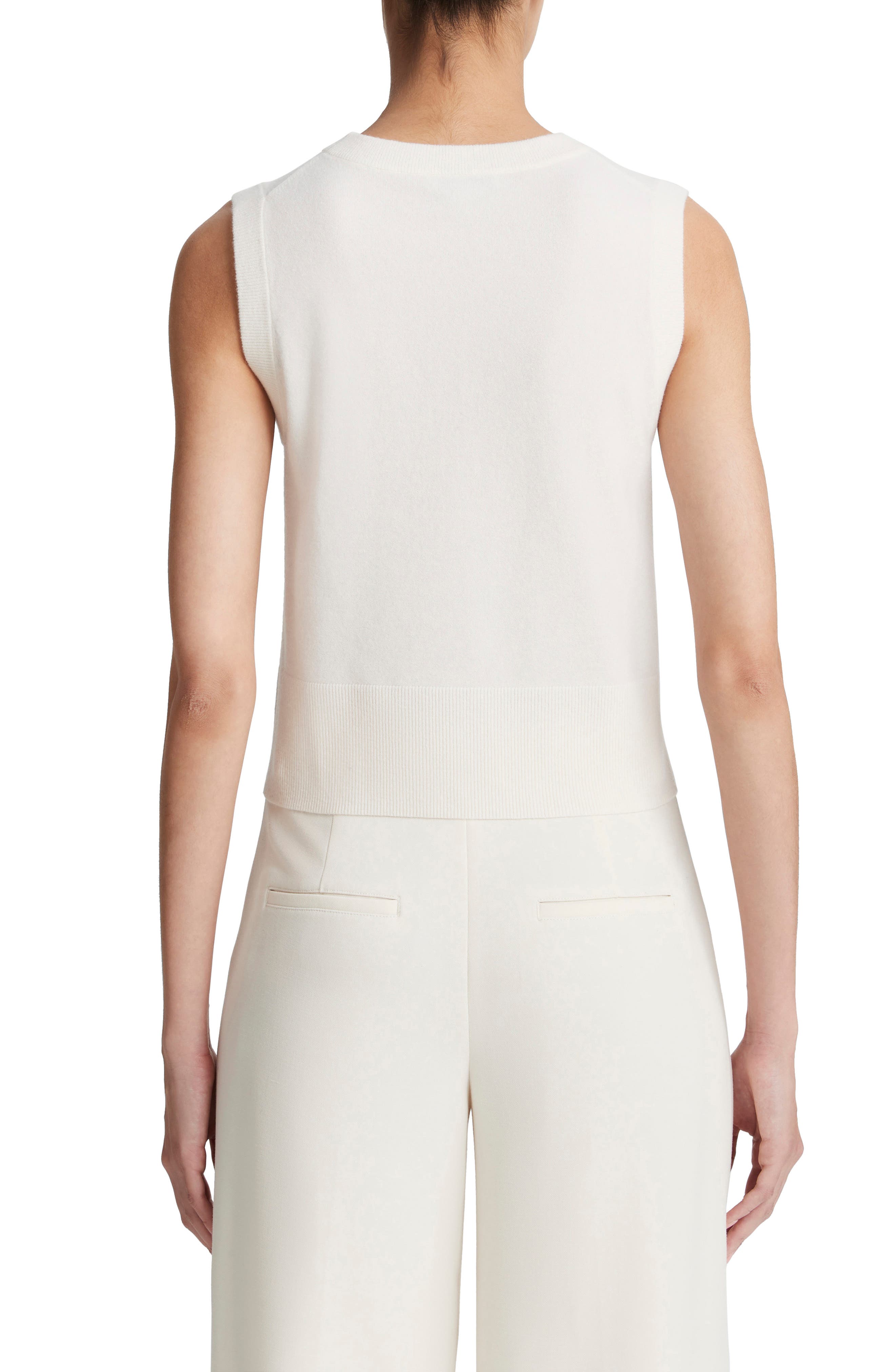Sleeveless Wool & Cashmere Blend Sweater - image 2