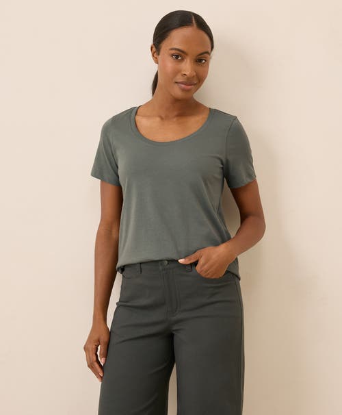 Pact Organic Cotton Softspun Scoop Neck Tee In Gray